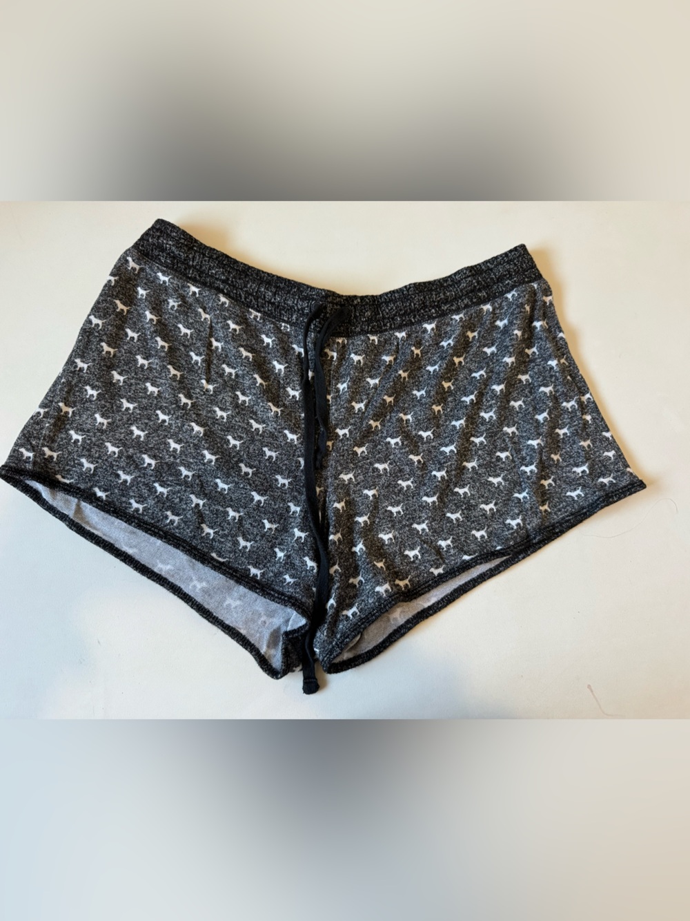 Gray Women's Lounge Shorts with pink print